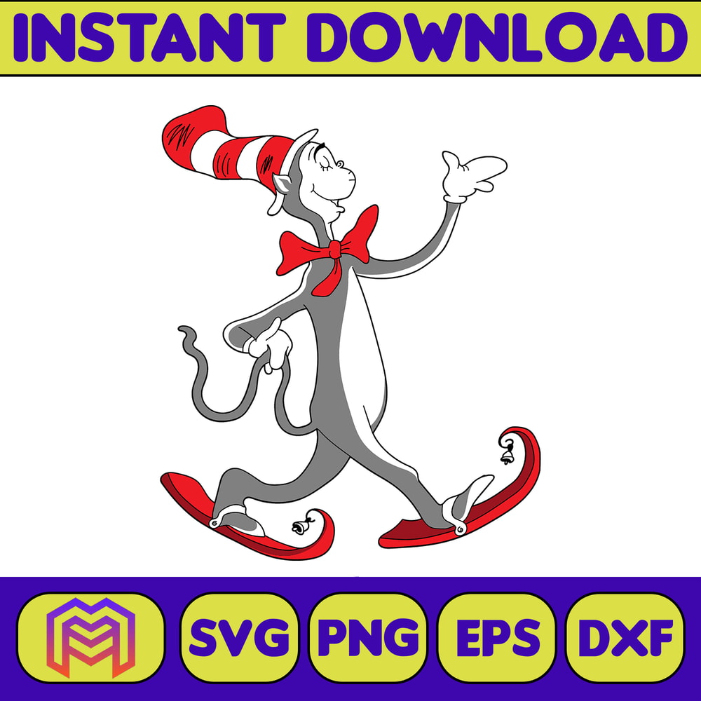 Dr Seuss Svg Layered Item, Dr. Seuss Quotes Cat In The Hat Svg Clipart, Cricut, Digital Vector Cut File, Cat And The Hat (299).jpg