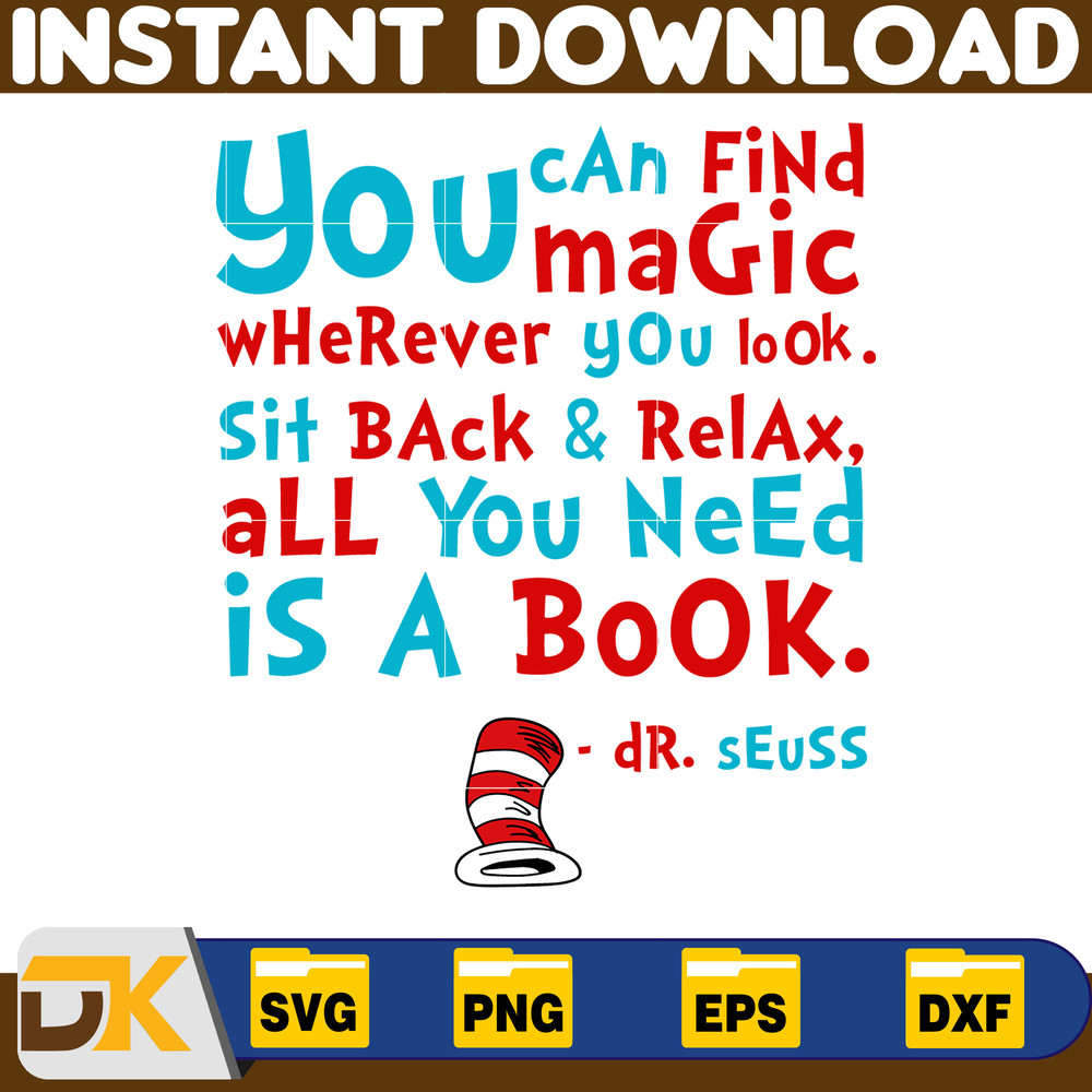 Dr Seuss Svg Layered Item, Dr. Seuss Quotes Cat In The Hat Svg Clipart, Cricut, Digital Vector Cut File, Cat And The Hat (220).jpg