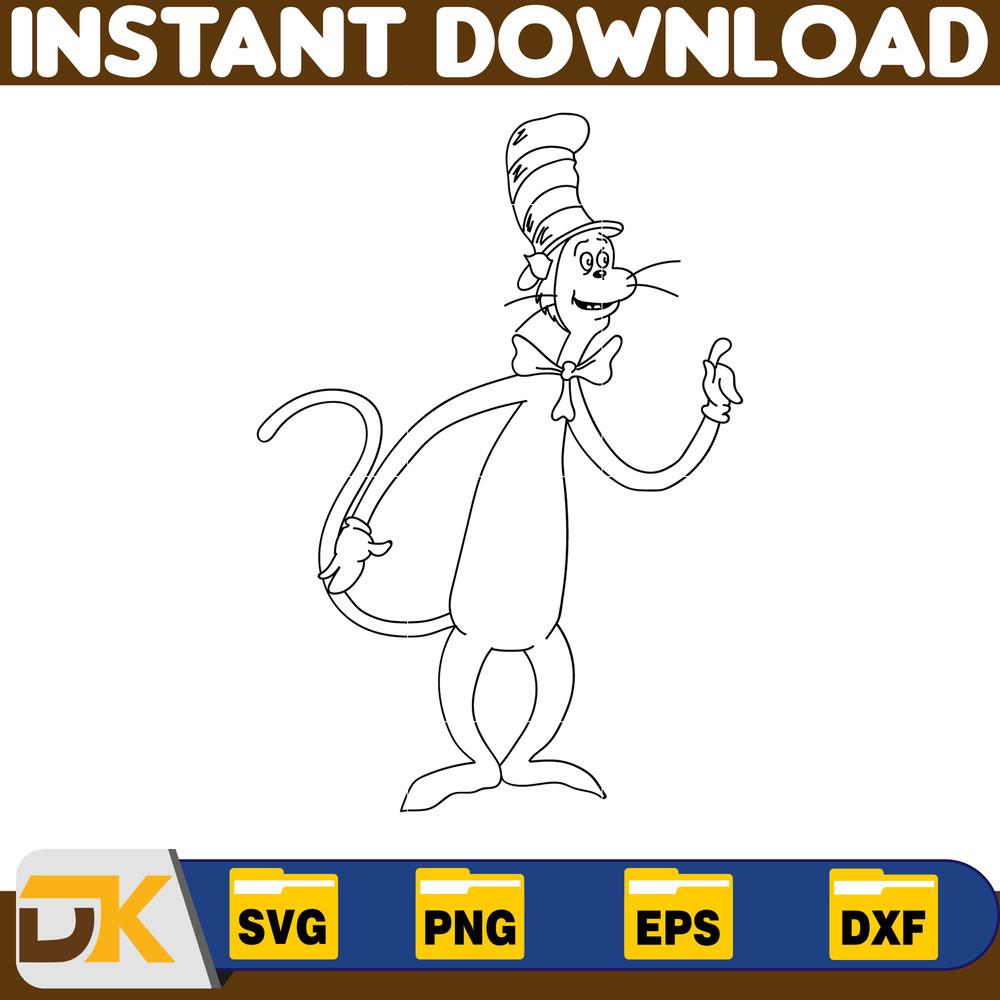 Dr Seuss Svg Layered Item, Dr. Seuss Quotes Cat In The Hat Svg Clipart, Cricut, Digital Vector Cut File, Cat And The Hat (276).jpg