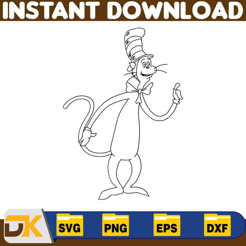 Dr Seuss Svg Layered Item, Dr. Seuss Quotes Cat In The Hat Svg Clipart, Cricut, Digital Vector Cut File, Cat And The Hat (276).jpg