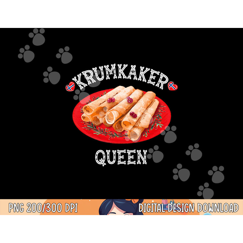 Norwegian Krumkake Queen Traditional Christmas Cookie Baking png, sublimation copy.jpg