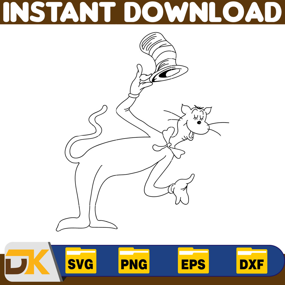 Dr Seuss Svg Layered Item, Dr. Seuss Quotes Cat In The Hat Svg Clipart, Cricut, Digital Vector Cut File, Cat And The Hat (333).jpg