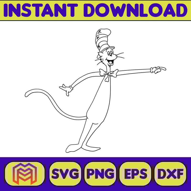 Dr Seuss Svg Layered Item, Dr. Seuss Quotes Cat In The Hat Svg Clipart, Cricut, Digital Vector Cut File, Cat And The Hat (330).jpg