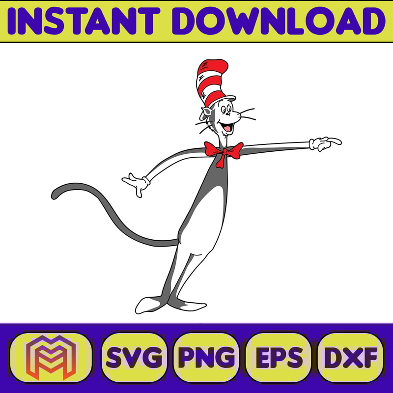 Dr Seuss Svg Layered Item, Dr. Seuss Quotes Cat In The Hat Svg Clipart, Cricut, Digital Vector Cut File, Cat And The Hat (331).jpg
