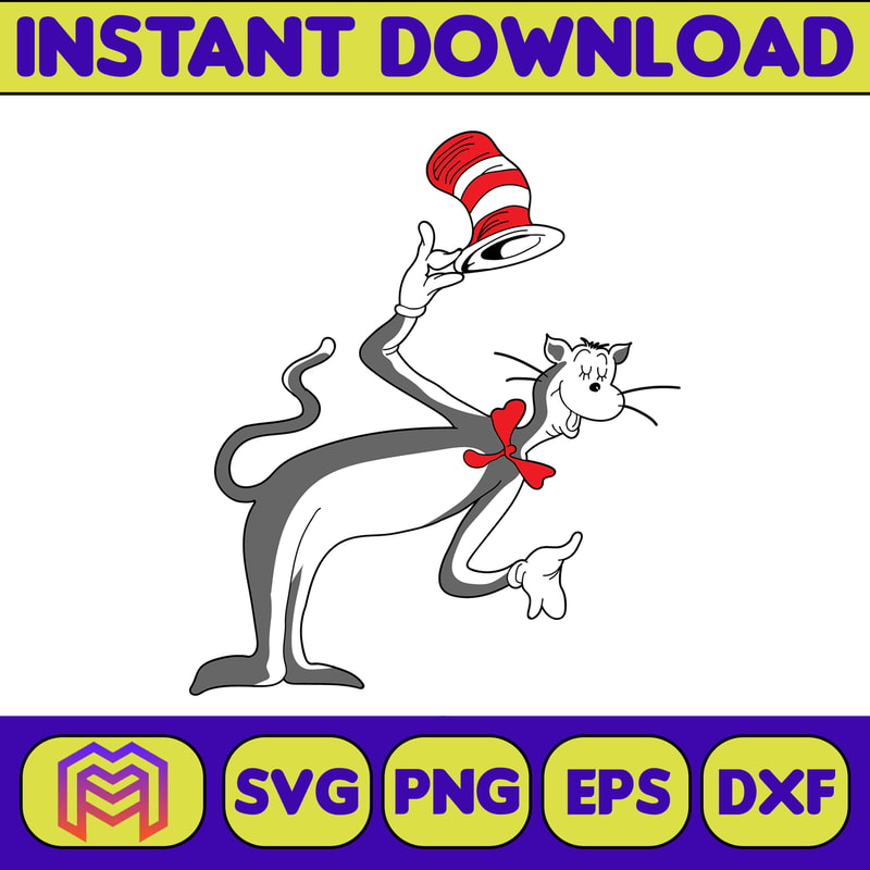 Dr Seuss Svg Layered Item, Dr. Seuss Quotes Cat In The Hat Svg Clipart, Cricut, Digital Vector Cut File, Cat And The Hat (332).jpg