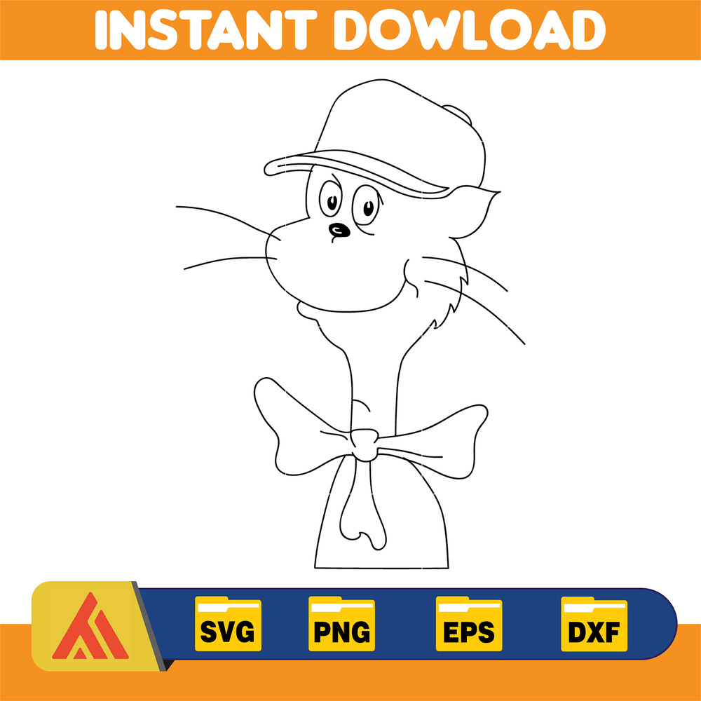 Dr Seuss Svg Layered Item, Dr. Seuss Quotes Cat In The Hat Svg Clipart, Cricut, Digital Vector Cut File, Cat And The Hat (303).jpg