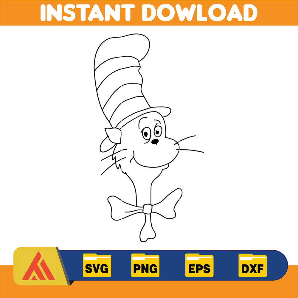 Dr Seuss Svg Layered Item, Dr. Seuss Quotes Cat In The Hat Svg Clipart, Cricut, Digital Vector Cut File, Cat And The Hat (324).jpg