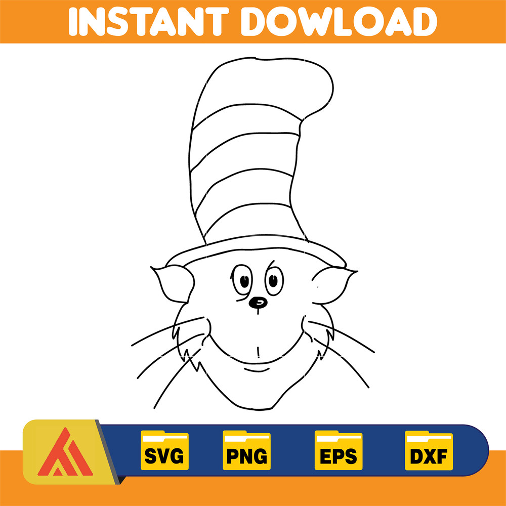 Dr Seuss Svg Layered Item, Dr. Seuss Quotes Cat In The Hat Svg Clipart, Cricut, Digital Vector Cut File, Cat And The Hat (327).jpg