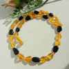 Baltic Amber Jewelry Beads Necklace for Women Men Natural Amber Necklace Multicolor Semi Precious Stone Necklace adult Holiday Honey yellow cognac polished oval