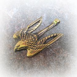 Ukrainian brass trident falcon necklace pendant,ukrainian emblem tryzub falcon,Vintage Brass trident falcon,handmade