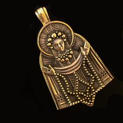 Handmade ukrainian brass locket,ukraine jewelry,ukrainian pendant with trident,ukrainian handmade brass charm,beregynia