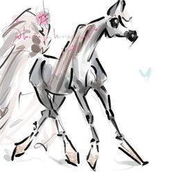 Horse ART commission FULLBODY QUICK SKETCH illustration equine drawing personalized cartoon pet cute doodle MariePHorses