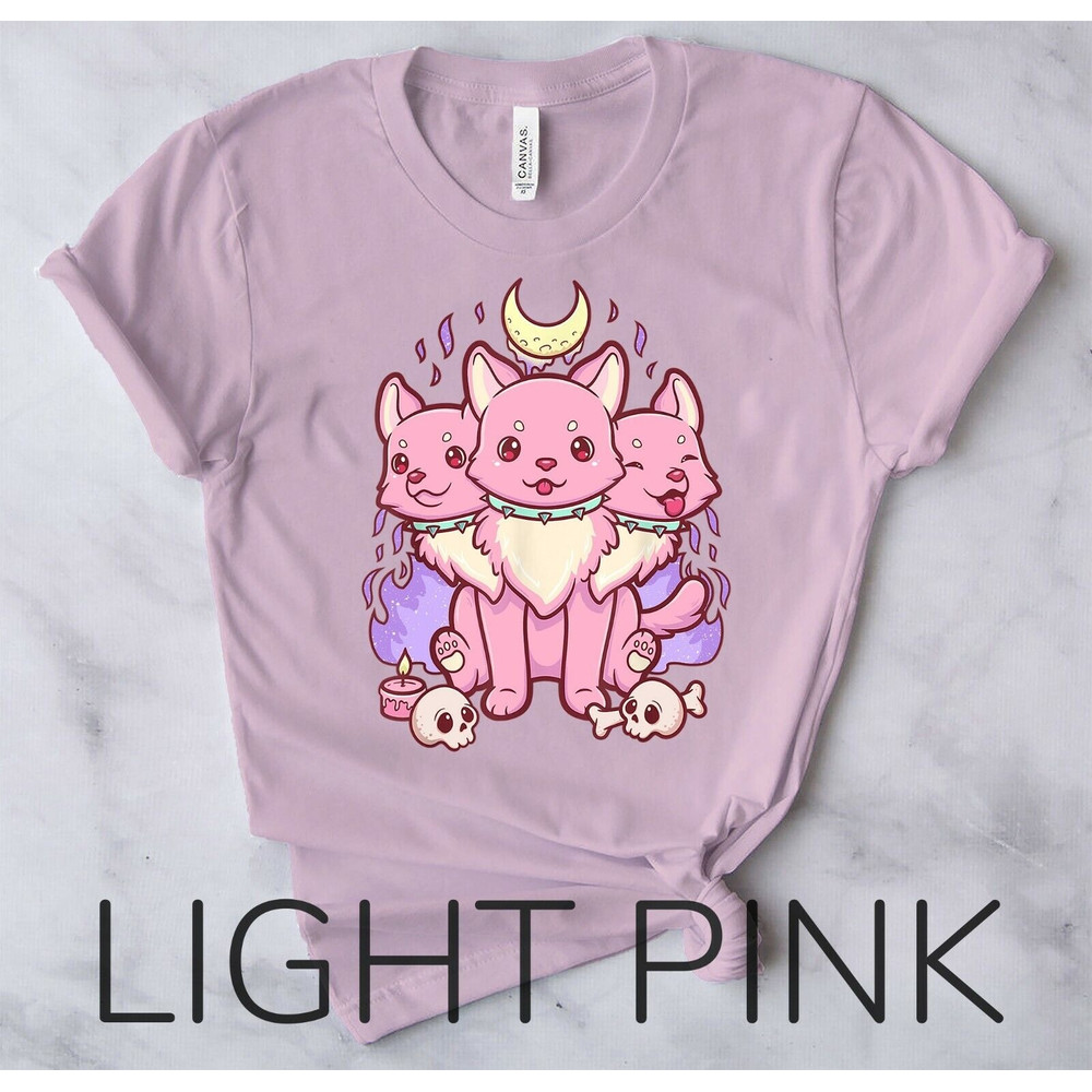 Kawaii Pastel Goth Cute Creepy 3 Headed Dog Anime Vaporwave Aesthetic T-Shirt1.jpg