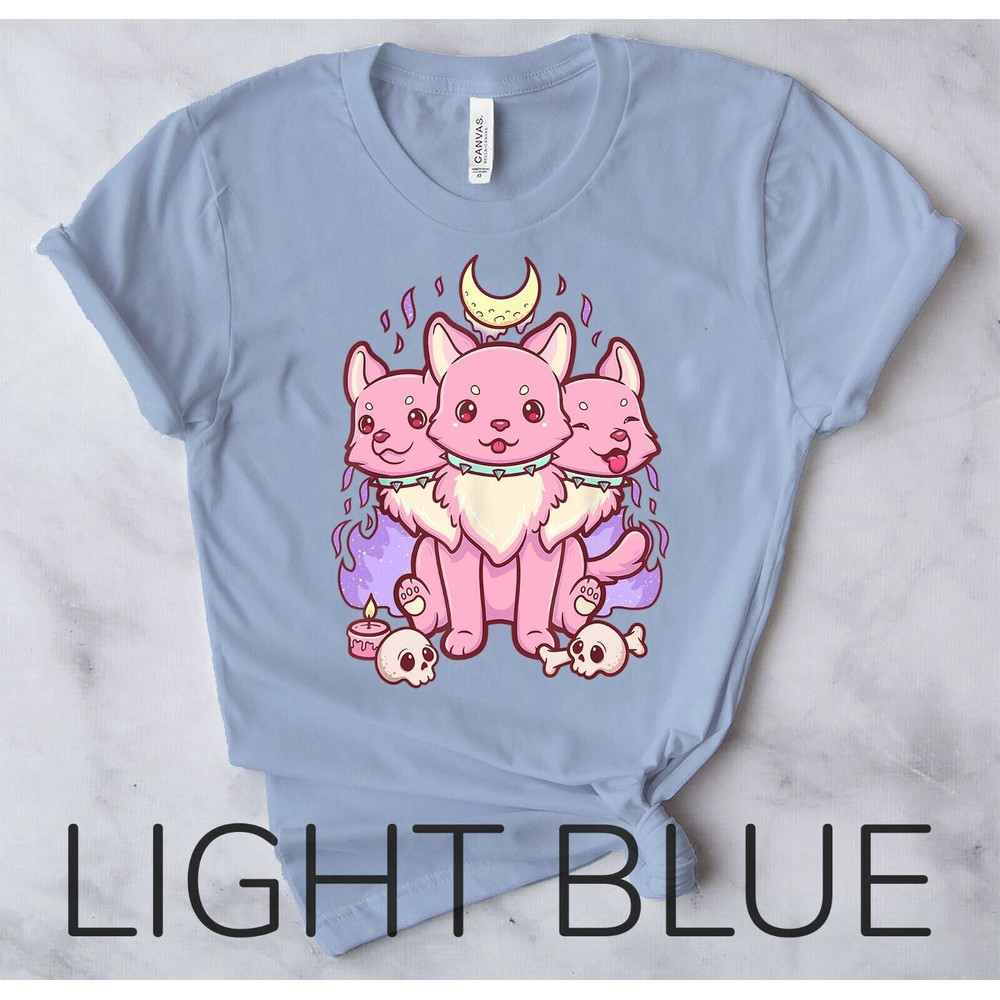 Kawaii Pastel Goth Cute Creepy 3 Headed Dog Anime Vaporwave Aesthetic T-Shirt2.jpg