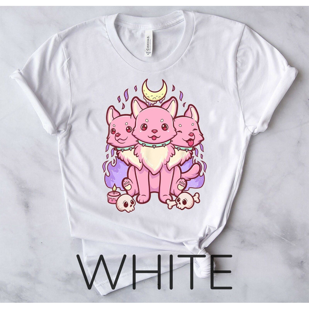 Kawaii Pastel Goth Cute Creepy 3 Headed Dog Anime Vaporwave Aesthetic T-Shirt3.jpg