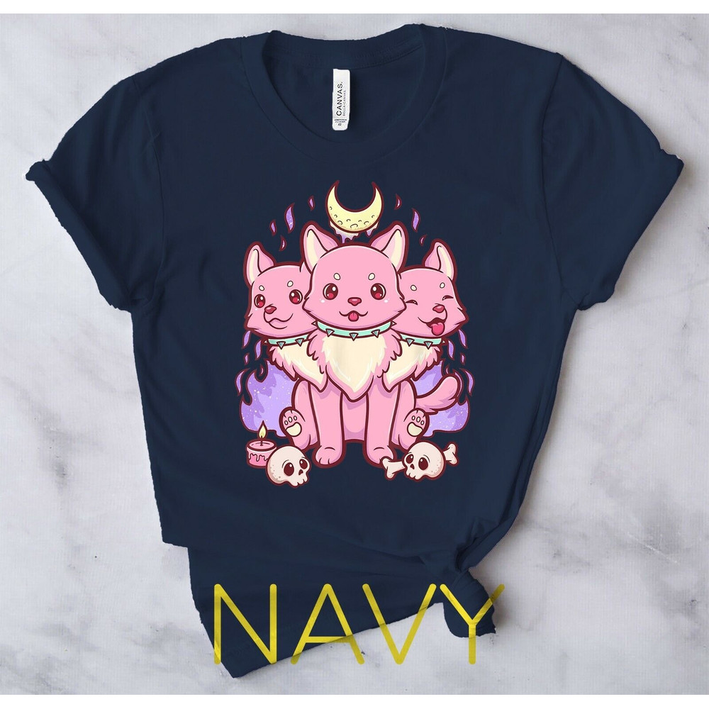 Kawaii Pastel Goth Cute Creepy 3 Headed Dog Anime Vaporwave Aesthetic T-Shirt6.jpg