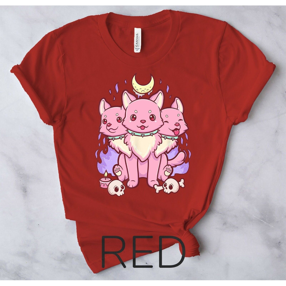 Kawaii Pastel Goth Cute Creepy 3 Headed Dog Anime Vaporwave Aesthetic T-Shirt7.jpg