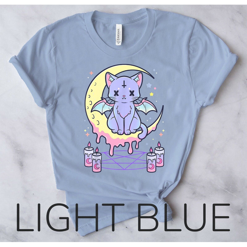 Kawaii Pastel Goth Cute Creepy Black Cat - Unisex Form T-Shirt1.jpg