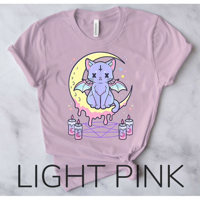Kawaii Pastel Goth Cute Creepy Black Cat - Unisex Form T-Shirt2.jpg