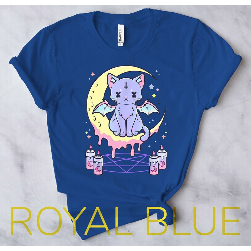 Kawaii Pastel Goth Cute Creepy Black Cat - Unisex Form T-Shirt8.jpg