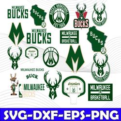 Bundle 27 Files Milwaukee Bucks Basketball Team SVG, Milwaukee Bucks svg, NBA Teams Svg, NBA Svg, Png, Dxf, Eps, Instant