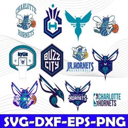 bundle 12 files charlotte hornets basketball team svg, charlotte hornets svg, nba teams svg, nba svg, png, dxf, eps, ins