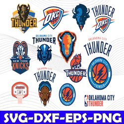 Bundle 25 Files Oklahoma City Thunder Basketball Team svg, Oklahoma City Thunder svg, NBA Teams Svg, NBA Svg, Png, Dxf,