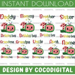 bundle 17 files cocomelon of birthday boy png, coco melon png, cocomelon bundle png, cocomelon birthday png, watermelon