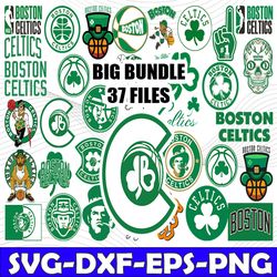 bundle 37 files boston celtics basketball team svg, boston celtics svg, nba teams svg, nba svg, png, dxf, eps, instant d
