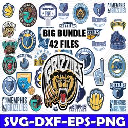 bundle 42 files memphis grizzlies basketball team svg, memphis grizzlies svg, nba teams svg, nba svg, png, dxf, eps, ins