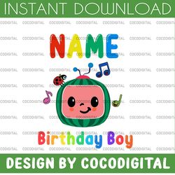 cocomelon personalized name and ages birthday boy svg png, cocomelon brithday svg, cocomelon,cocomelon family birthday s