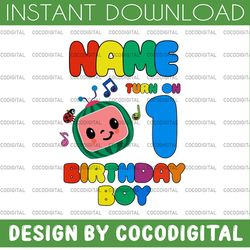 cocomelon personalized name and ages birthday boy svg png, cocomelon brithday svg, ,cocomelon family birthday svg, water