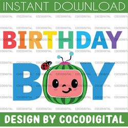 cocomelon birthday boy svg, coco melon svg, cocomelon svg, cocomelon birthday svg, watermelon birthday svg png eps jpg d