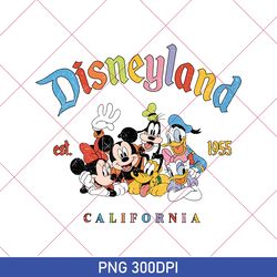 retro disneyland est 1955 california png, vintage disneyland png, mickey and friends png, disney's gift, disney trip png
