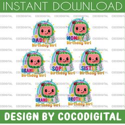 personalized coco melon birthday png, customized cocomelon birthday png, custom personalize birthday family matching , w