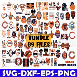 Bundle 89 Files Chicago Bears Football Team Svg, Chicago Bears Svg, NFL Teams svg, NFL Svg, Png, Dxf, Eps, Instant Downl