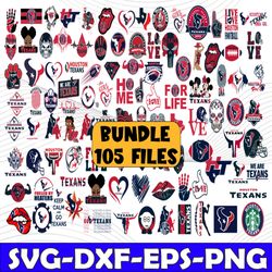 Bundle 105 Files Houston Texans Football Team Svg, Houston Texans Svg, NFL Teams svg, NFL Svg, Png, Dxf, Eps, Instant Do