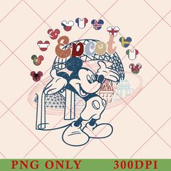 retro disney epcot png, world traveler png, epcot since 1982, vintage disney png, mickey and friends, disneyland png new
