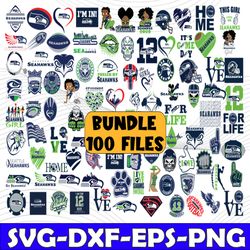 Bundle 100 Files Seattle Seahawks Football Team Svg,NFL Teams svg, NFL Svg, Png, Dxf, Eps, Instant Download