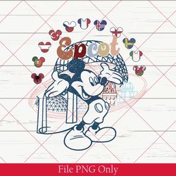 retro disney epcot png, vintage disney png, mickey and friends png, world traveler png, epcot since 1982, disney friends