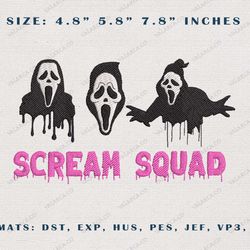 Halloween Movie Embroidery Design, Horror Characters Embroidery Design, Instant Download, Scream Squad Embroidery Design