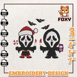 scary halloween embroidery design, scream face ghost halloween serial killer embroidery file, face ghost, embroidery des