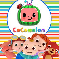 Background Cocomelon Png, Birthday Family Png, Cartoon Characters, Watermelon Birthday Png, Instant download