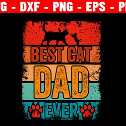 best cat dad ever, cat dad vintage png, gift for cat dad papa, funny father's day gift png, gift for dad, father's day