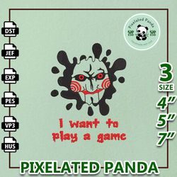 horror movie halloween embroidery design, killer puppet movie halloween embroidery file, instant download, horror killer