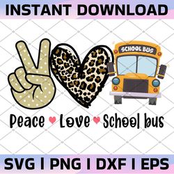school bus driver sublimation design, peace love school bus leopard sublimation design, school bus driver png, sublimati