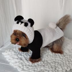 Panda dog costume Handmade dog sweater Halloween costumes for dogs Cosplay costume for pet Cute dog outfits