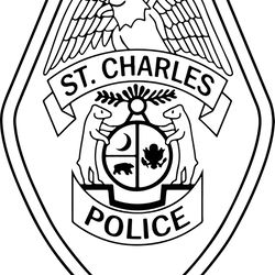 st charles missouri police department patch black white vector outline or line art file