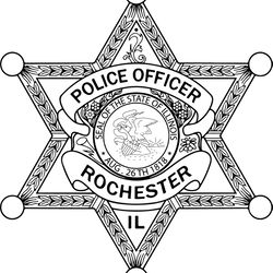 rochester illinois police department badge vector file black white vector outline or line art file