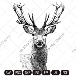 Deer Svg, Deer Head Svg,Deer face, Deer Hunting Svg , Hunting Svg Files, Animals Svg , Deer Silhouette , Deer Clipart, D